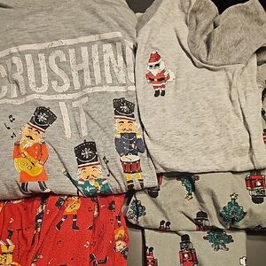Lot of 2 Christmas boys 10 pj sets